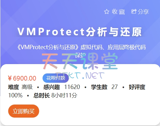 VMProtect分析与还原·虚拟代码、应用层终极代码保护，视频+资料+工具