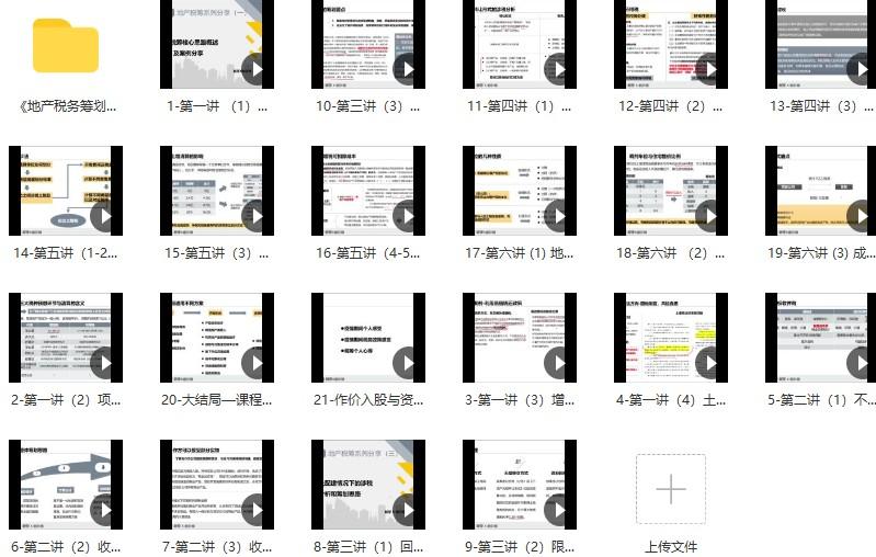 拿地税筹系统培训【共2.38 GB】