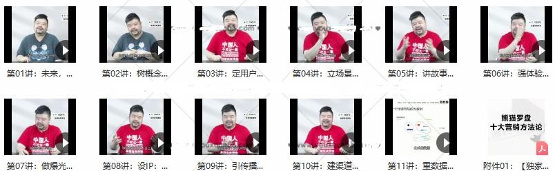申晨熊猫罗盘：十大营销方法论（11节）【共5.55 GB】