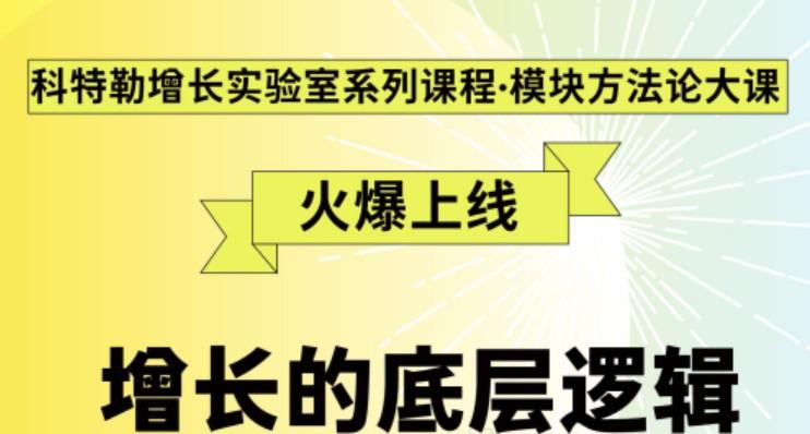 《增长的底层逻辑》科特勒增长实验室系列课程·模块方法论大课【共12.0 GB】