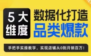 玺承·5大维度，数据化打造电商品类爆款特训营，一套高效运营爆款方法论