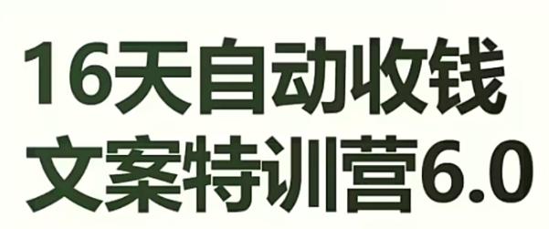 16天自动收钱文案特训营6.0，学会儿每天自动咔咔收钱