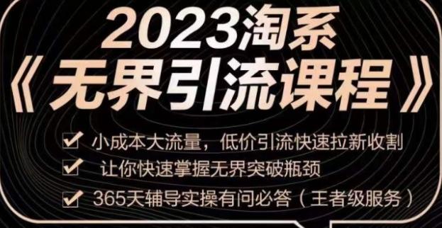 2023淘系无界引流实操课程，​小成本大流量，低价引流快速拉新收割，让你快速掌握无界突破瓶颈