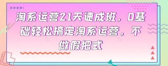 淘系运营21天速成班，0基础轻松搞定淘系运营，不做假把式