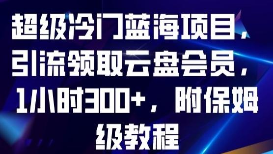 超级冷门蓝海项目，引流领取云盘会员，1小时300+，附保姆级教程