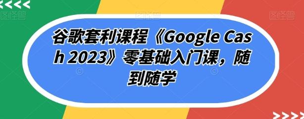 谷歌套利课程《Google Cash 2023》零基础入门课，随到随学