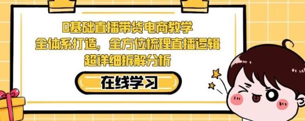 零基础直播带货电商教学，全方位梳理直播逻辑，超详细拆解分析